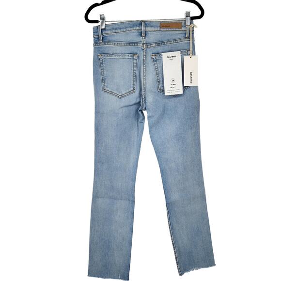 GRLFRND Distressed Straight Leg High Rise Reed Light Jeans In Last Stop Size 26 - Picture 6 of 6